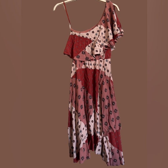 House of Harlow 1960 x Revolve | red/beige tones, patchwork boho dress | small - Picture 4 of 7